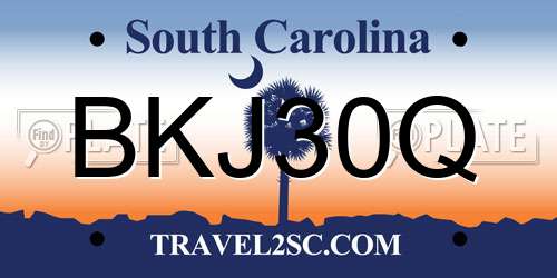 BKJ30Q South Carolina License Plate
