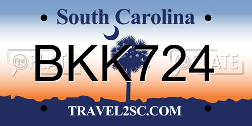 BKK724 South Carolina License Plate