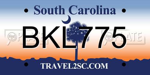 BKL775 South Carolina License Plate