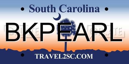 BKPEARL South Carolina License Plate