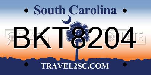 BKT8204 South Carolina License Plate