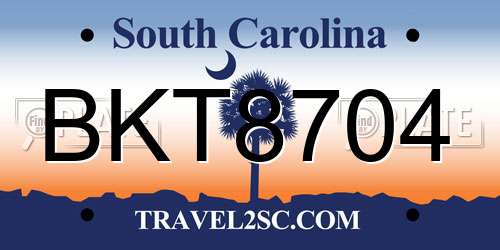 BKT8704 South Carolina License Plate