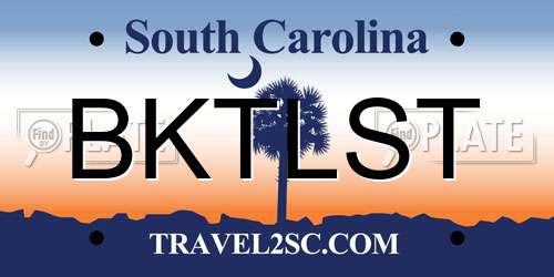 BKTLST South Carolina License Plate