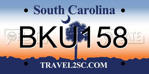 BKU158 South Carolina License Plate