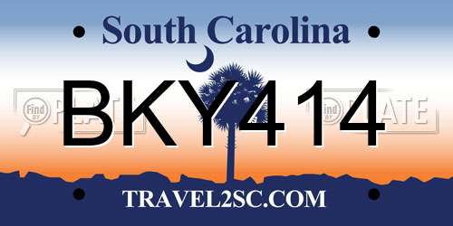 BKY414 South Carolina License Plate