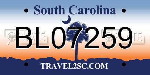 BL07259 South Carolina License Plate