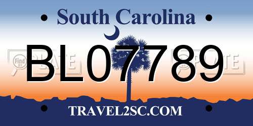 BL07789 South Carolina License Plate