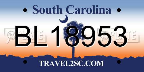 BL18953 South Carolina License Plate