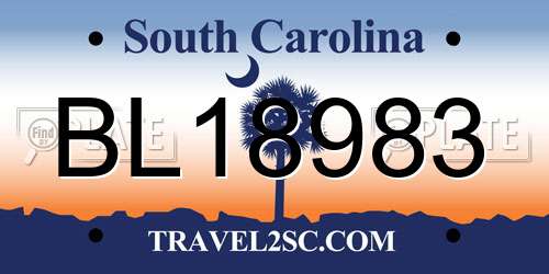 BL18983 South Carolina License Plate