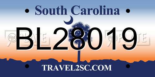 BL28019 South Carolina License Plate