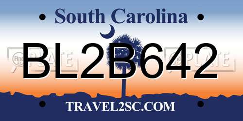 BL2B642 South Carolina License Plate