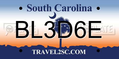 BL3D6E South Carolina License Plate