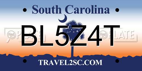 BL5Z4T South Carolina License Plate