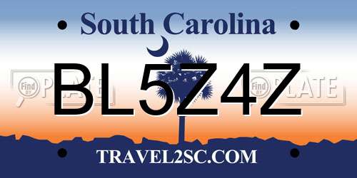 BL5Z4Z South Carolina License Plate