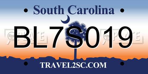 BL7S019 South Carolina License Plate