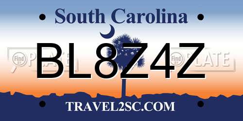 BL8Z4Z South Carolina License Plate