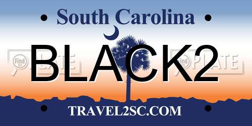 BLACK2 South Carolina License Plate