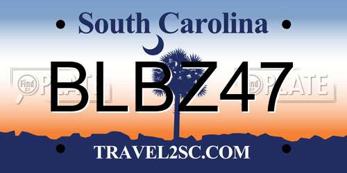 BLBZ47 South Carolina License Plate