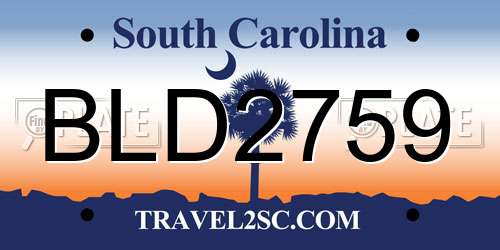 BLD2759 South Carolina License Plate