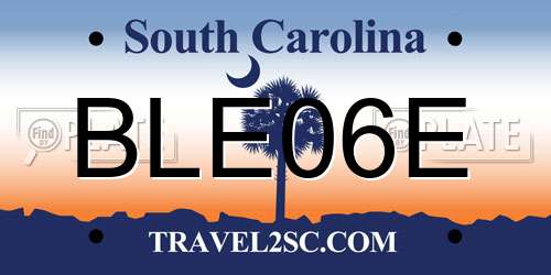 BLE06E South Carolina License Plate