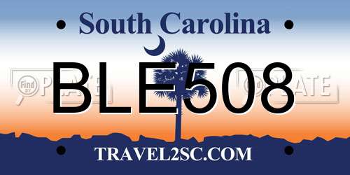 BLE508 South Carolina License Plate