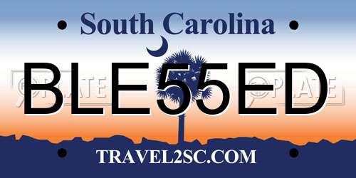 BLE55ED South Carolina License Plate