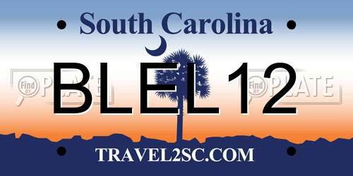 BLEL12 South Carolina License Plate