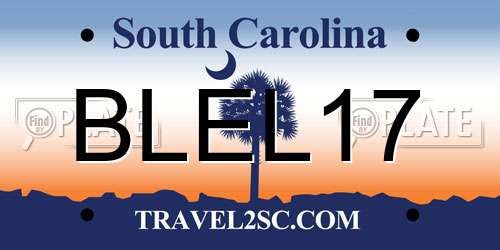 BLEL17 South Carolina License Plate