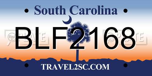 BLF2168 South Carolina License Plate