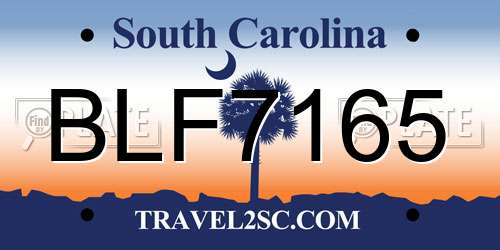 BLF7165 South Carolina License Plate