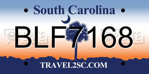 BLF7168 South Carolina License Plate