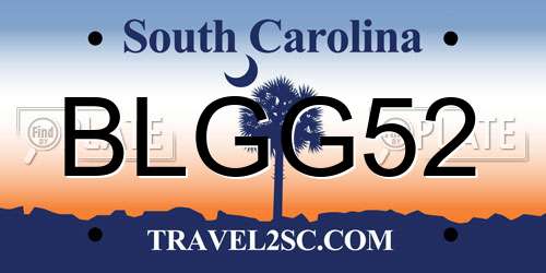 BLGG52 South Carolina License Plate