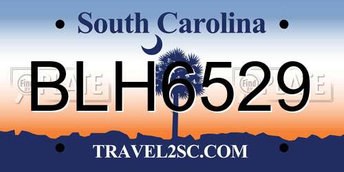 BLH6529 South Carolina License Plate