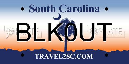 BLK0UT South Carolina License Plate