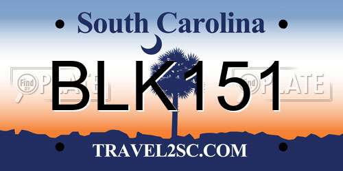 BLK151 South Carolina License Plate
