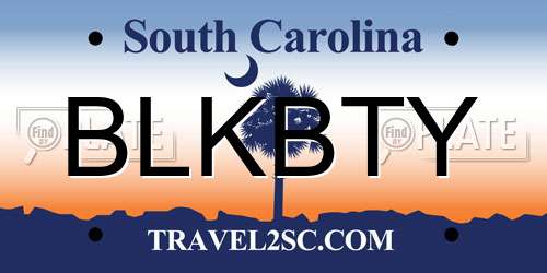 BLKBTY South Carolina License Plate