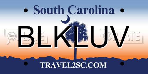 BLKLUV South Carolina License Plate