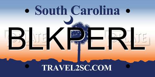 BLKPERL South Carolina License Plate