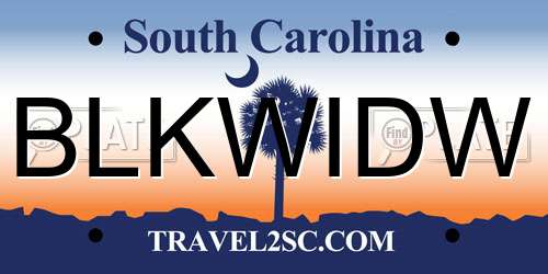 BLKWIDW South Carolina License Plate