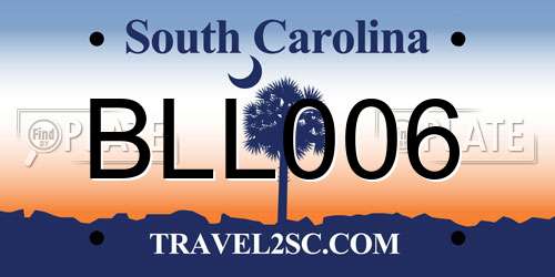 BLL006 South Carolina License Plate