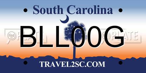 BLL00G South Carolina License Plate