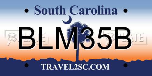 BLM35B South Carolina License Plate