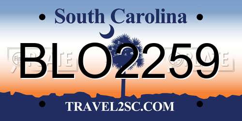 BLO2259 South Carolina License Plate