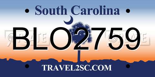 BLO2759 South Carolina License Plate