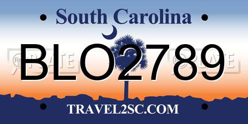 BLO2789 South Carolina License Plate
