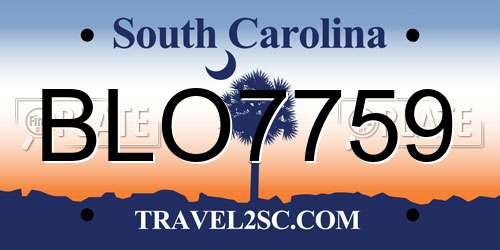 BLO7759 South Carolina License Plate