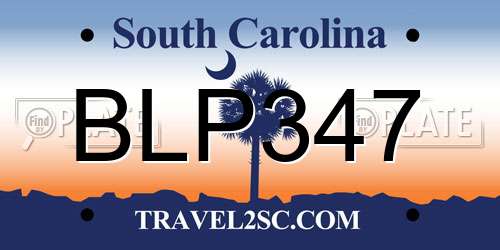 BLP347 South Carolina License Plate