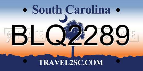 BLQ2289 South Carolina License Plate