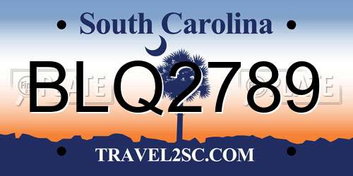BLQ2789 South Carolina License Plate