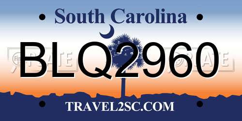 BLQ2960 South Carolina License Plate